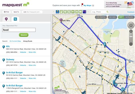 mapquest to and from